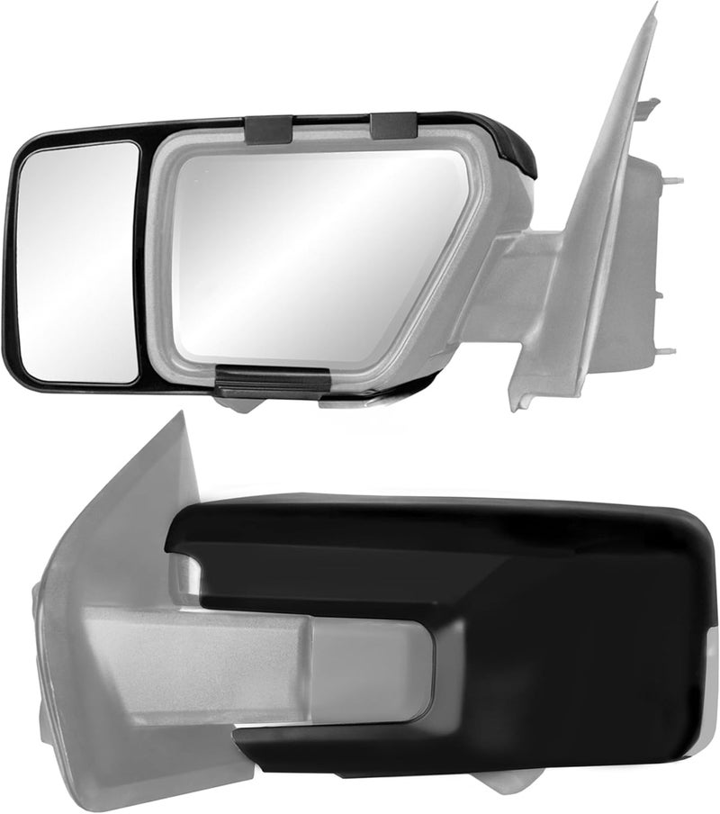 Snap & Zap Custom Towing Mirror Pair for Ford F150, Black
